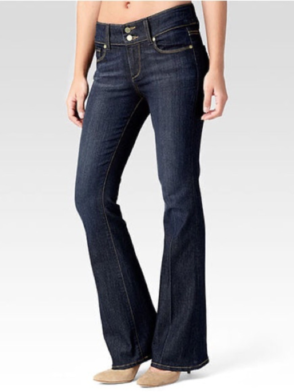 PAIGE Hidden Hills, Double Button Bootcut Jeans, 27 x 30